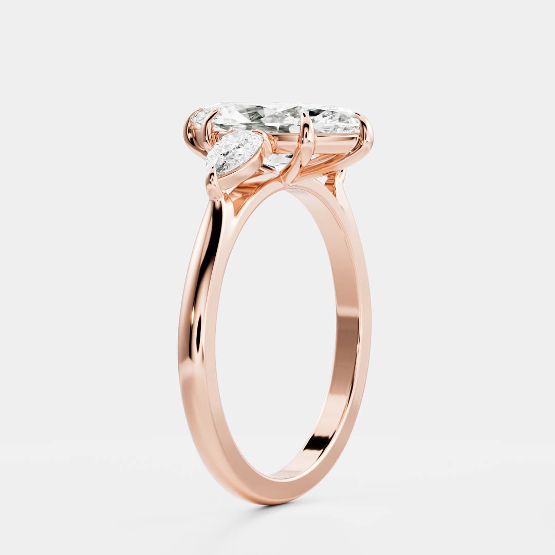 1 CT Marquise Three Stone Moissanite Engagement Ring