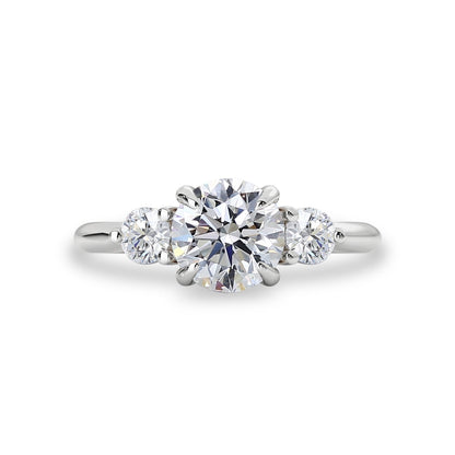 1.30 CT Round Moissanite Three Stone Engagement Ring - farrellouise