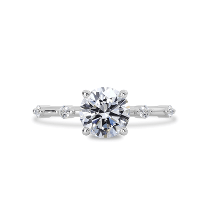 1.30 CT Round Moissanite Hidden Halo Dainty Engagement Ring - farrellouise