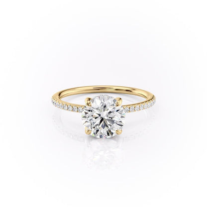 1.60 CT Round Hidden Halo & Pave Moissanite Engagement Ring