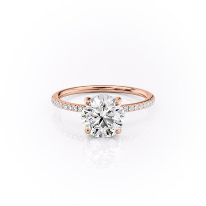 1.60 CT Round Hidden Halo & Pave Moissanite Engagement Ring