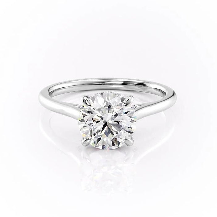 1.60 CT Round Cut Solitaire Hidden Halo Setting Moissanite Engagement Ring 10