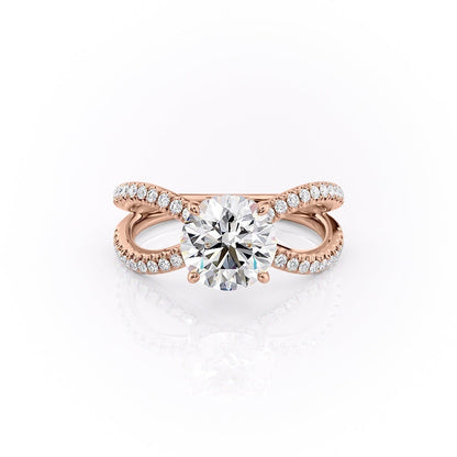 1.35 CT Round Pave Moissanite Engagement Ring