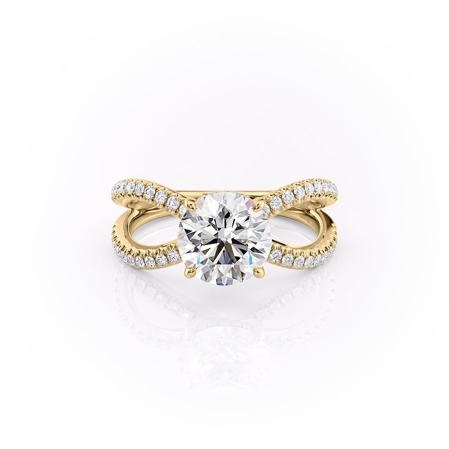 1.35 CT Round Pave Moissanite Engagement Ring