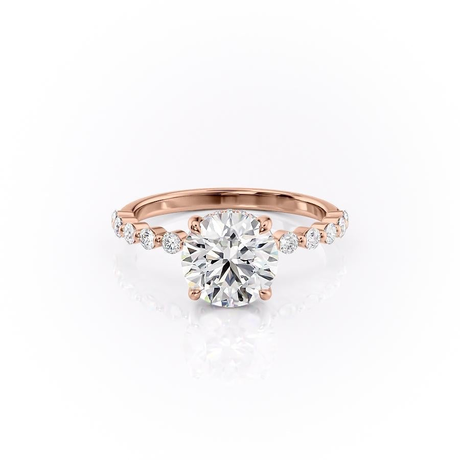 1.60 CT Round Hidden Halo & Pave Moissanite Engagement Ring