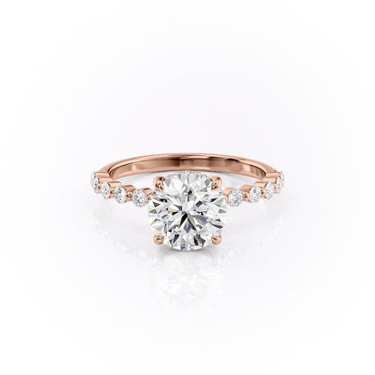 1.60 CT Round Hidden Halo & Pave Moissanite Engagement Ring
