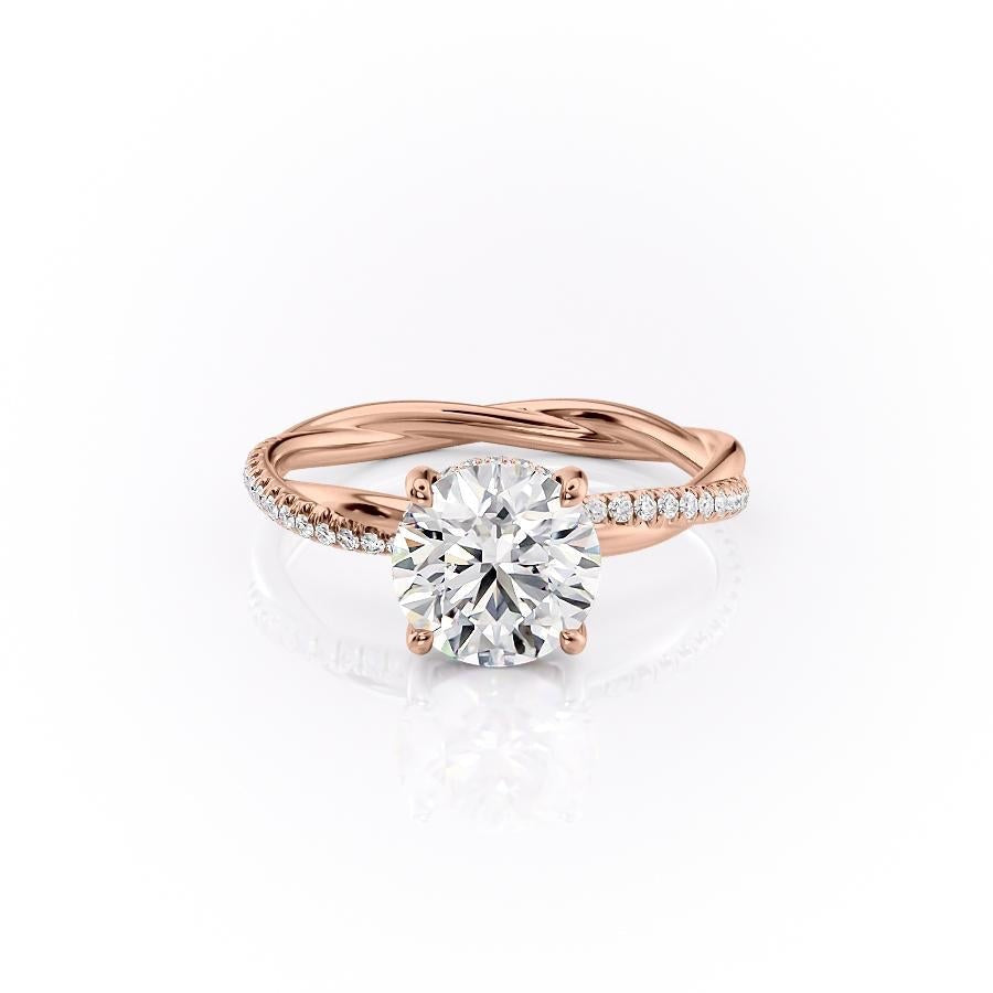 1.60 CT Round Hidden Halo & Pave Moissanite Engagement Ring