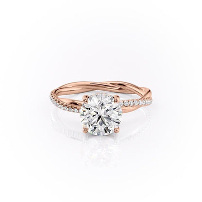 1.60 CT Round Hidden Halo & Pave Moissanite Engagement Ring