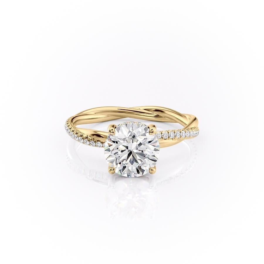 1.60 CT Round Hidden Halo & Pave Moissanite Engagement Ring