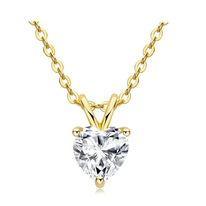 1.0 CT Heart Cut Cut Solitaire Style Moissanite Diamond Necklace