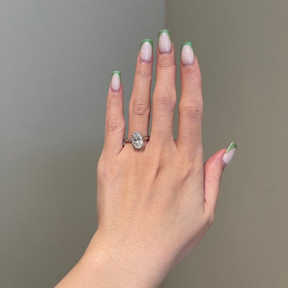 3.5 CT Oval Solitaire Moissanite Engagement Ring