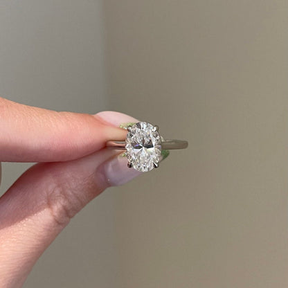 3.5 CT Oval Solitaire Moissanite Engagement Ring