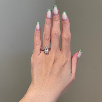 3.5 CT Oval Solitaire Moissanite Engagement Ring