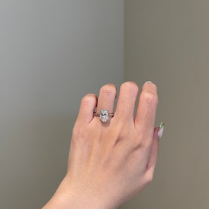 3.5 CT Oval Solitaire Moissanite Engagement Ring