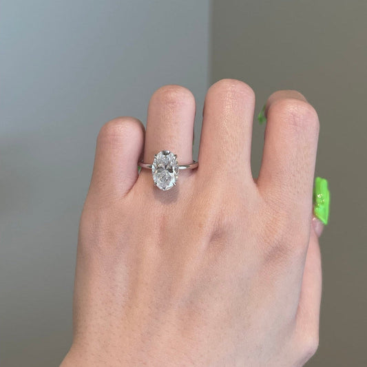 4 CT Oval Solitaire Moissanite Engagement Ring
