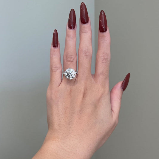 6 CT Round Pave Moissanite Engagement Ring
