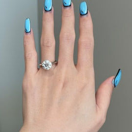 3 CT Round Solitaire Moissanite Engagement Ring