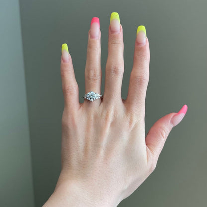 2 CT Round Cluster Moissanite Engagement Ring