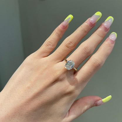 3 CT Oval Solitaire Moissanite Engagement Ring