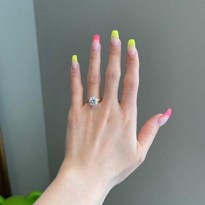 3 CT Round Hidden Halo Moissanite Engagement Ring