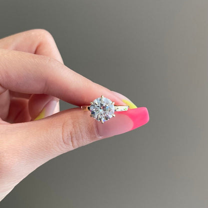 3 CT Round Hidden Halo Moissanite Engagement Ring