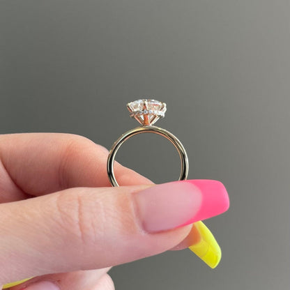 3 CT Round Hidden Halo Moissanite Engagement Ring