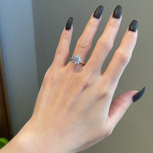 2.5 CT Round Solitaire Moissanite Engagement Ring