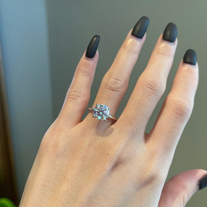 2.5 CT Round Solitaire Moissanite Engagement Ring