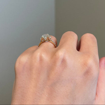 2 CT Oval Pave Moissanite Engagement Ring