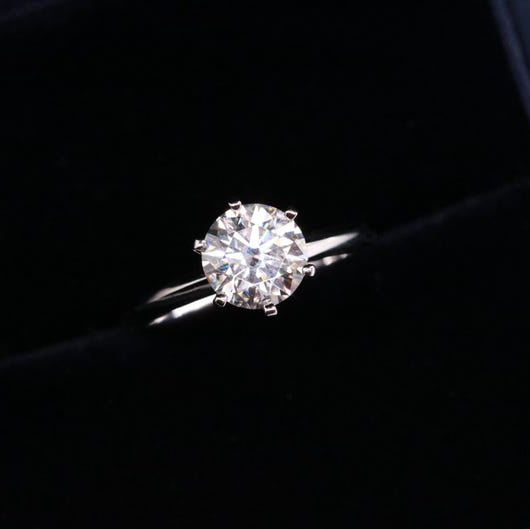 1.5 CT Round Solitaire Moissanite Engagement Ring