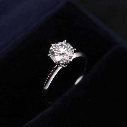 1.5 CT Round Solitaire Moissanite Engagement Ring