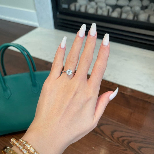 1 CT Round Solitaire Moissanite Engagement Ring