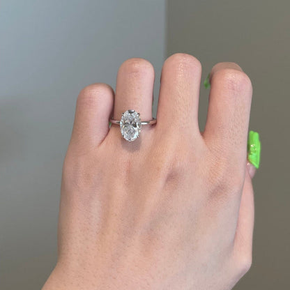 4 CT Oval Solitaire Moissanite Engagement Ring