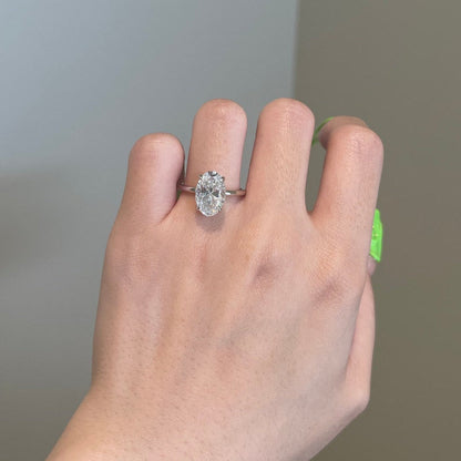 4 CT Oval Solitaire Moissanite Engagement Ring