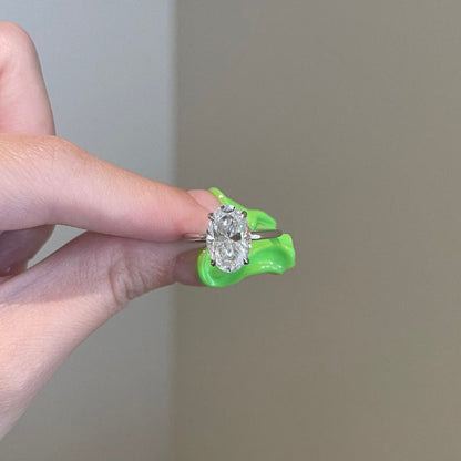 4 CT Oval Solitaire Moissanite Engagement Ring