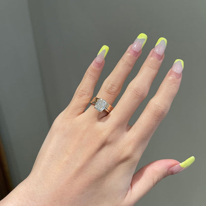 3 CT Cushion Hidden Halo Moissanite Engagement Ring