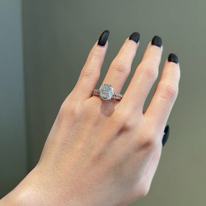 4 CT Cushion Pave Moissanite Engagement Ring