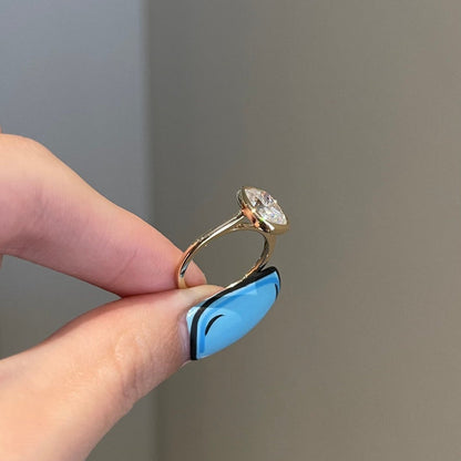 3 CT Cushion Bezel Moissanite Engagement Ring