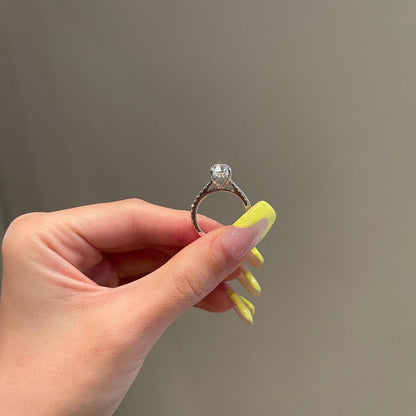 3 CT Cushion Pave Moissanite Engagement Ring