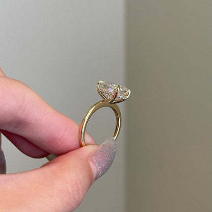 6 CT Cushion Hidden Halo Moissanite Engagement Ring