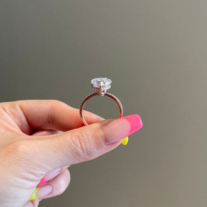 5 CT Heart Pave Moissanite Engagement Ring