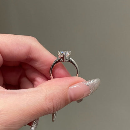 2CT Heart Solitaire Moissanite Engagement Ring