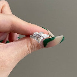 3 CT Heat Three Stone Moissanite Engagement Ring