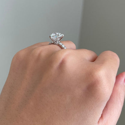3 CT Heart Pave Moissanite Engagement Ring