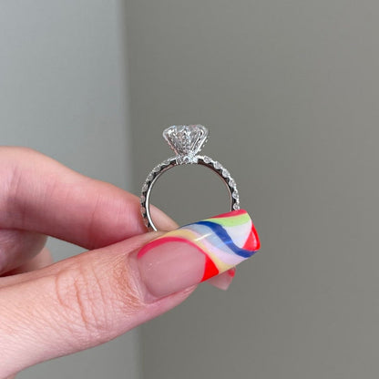 3 CT Heart Pave Moissanite Engagement Ring