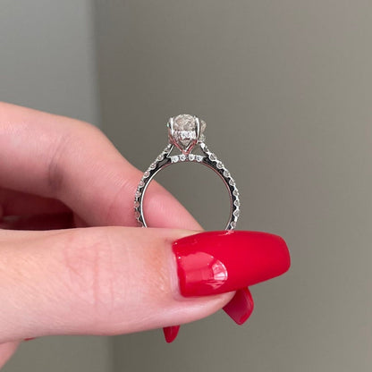 4 CT Marquise Pave Moissanite Engagement Ring