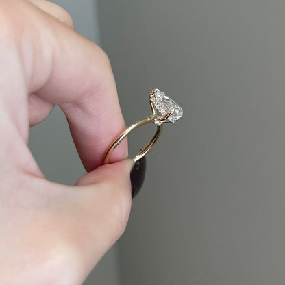 2 CT Pear Hidden Halo Moissanite Engagement Ring