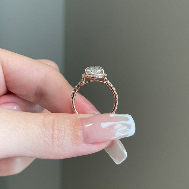 3 CT Pear Pave Moissanite Engagement Ring