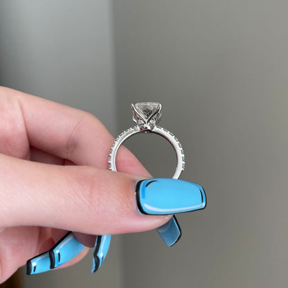 5 CT Radiant Pave Moissanite Engagement Ring