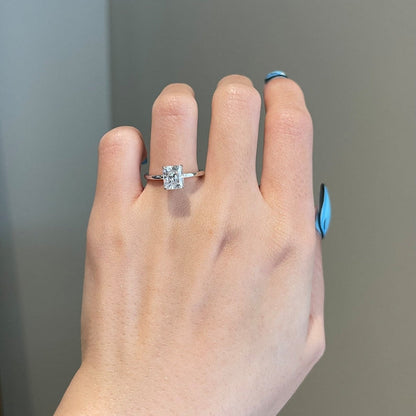 1.5 CT Radiant Solitaire Moissanite Engagement Ring